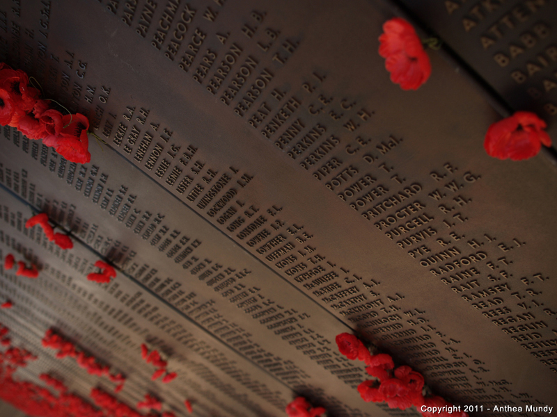 Image of the Australia War Memorial, Roll of Honour, 17th Battalion EC Perkins 4503 - 6
