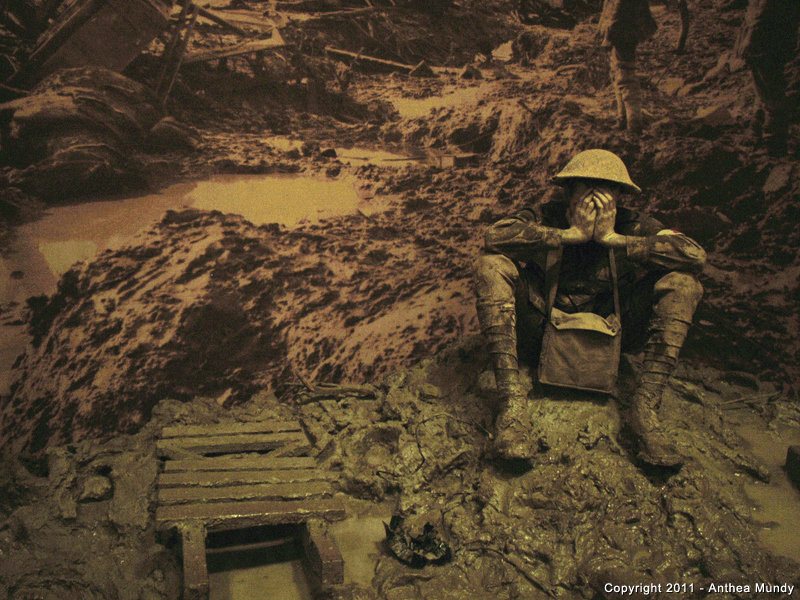 Image of the Australia War Memorial, model of soldier in the mud - 2
