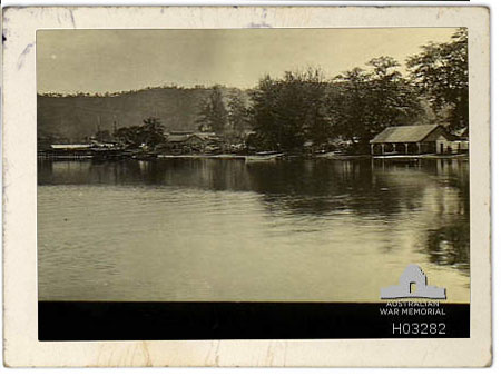 Image of Rabaul, New Britain. c. 1915. Wharves and buildings on the waterfront.