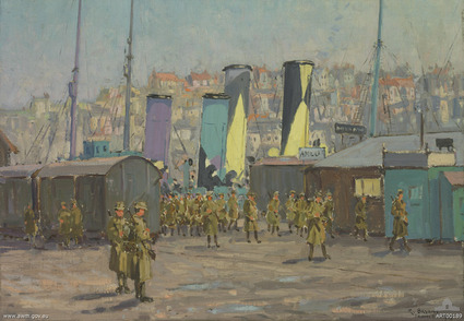 ART00189 - Australian troops disembarking at Boulogne