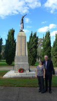 Image of the memorial, Chris and Annette at Pioneers Memorial Park Leichhardt, Anzac Day 2015 - ecperkins.com.au